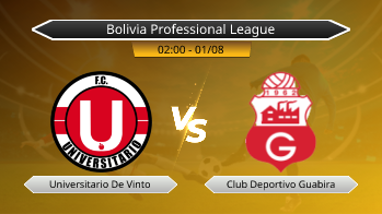Bolivia Professional League Universitario De Vinto VS Club Deportivo Guabira