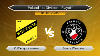 Poland 1st Division - Playoff KS Wieczysta Krakow VS Polonia Warszawa
