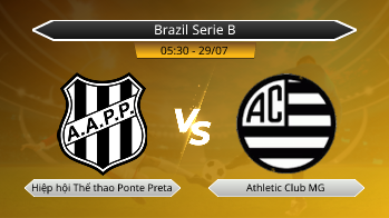 Brazil Serie B Hiệp hội Thể thao Ponte Preta VS Athletic Club MG