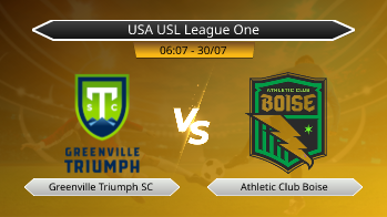 USA USL League One Greenville Triumph SC VS Athletic Club Boise
