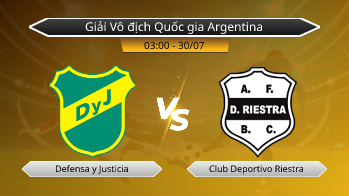 Giải Vô địch Quốc gia Argentina Defensa y Justicia VS Club Deportivo Riestra