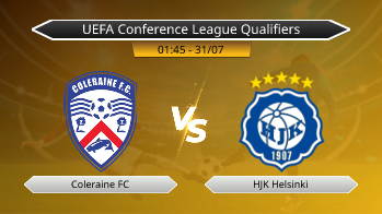 UEFA Conference League Qualifiers Coleraine FC VS HJK Helsinki