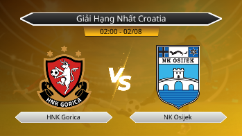 Giải Hạng Nhất Croatia HNK Gorica VS NK Osijek