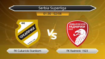 Serbia Superliga FK Cukaricki Stankom VS FK Radnicki 1923