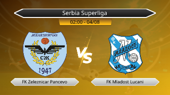Serbia Superliga FK Zeleznicar Pancevo VS FK Mladost Lucani