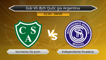Giải Vô địch Quốc gia Argentina Sarmiento De Junin VS Independiente Rivadavia