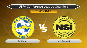 UEFA Conference League Qualifiers FC Koper VS NSI Runavik