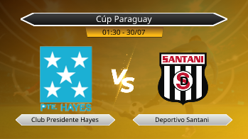 Cúp Paraguay Club Presidente Hayes VS Deportivo Santani