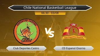 Chile National Basketball League Club Deportes Castro VS CD Espanol Osorno