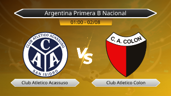 Argentina Primera B Nacional Club Atletico Acassuso VS Club Atletico Colon