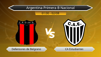 Argentina Primera B Nacional Defensores de Belgrano VS CA Estudiantes