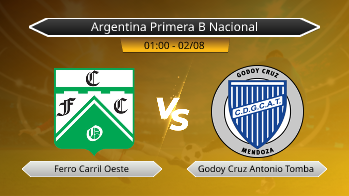 Argentina Primera B Nacional Ferro Carril Oeste VS Godoy Cruz Antonio Tomba
