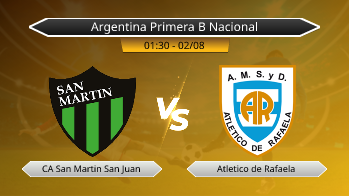Argentina Primera B Nacional CA San Martin San Juan VS Atletico de Rafaela