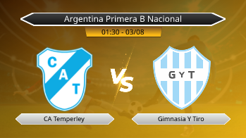 Argentina Primera B Nacional CA Temperley VS Gimnasia Y Tiro