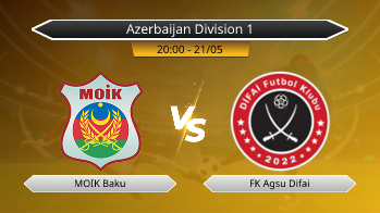 Azerbaijan Division 1 MOIK Baku VS FK Agsu Difai