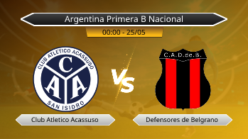 Argentina Primera B Nacional Club Atletico Acassuso VS Defensores de Belgrano