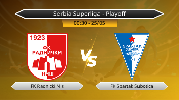 Serbia Superliga - Playoff FK Radnicki Nis VS FK Spartak Subotica