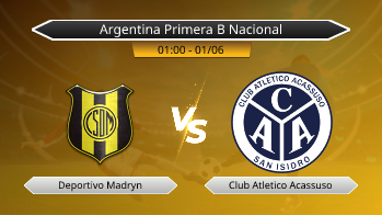Argentina Primera B Nacional Deportivo Madryn VS Club Atletico Acassuso